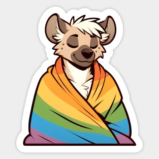 Comfy Womfy Furry Pride Hyena LGBTQ Rainbow Sticker